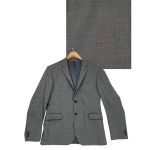 Vtg Pierre Balmain Blazer 44R Mens Gray Glen Check Plaid Wool Sport Coat Italian